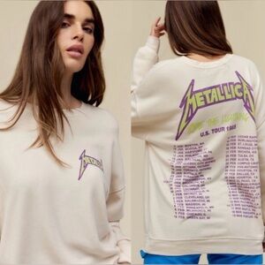 DAYDREAMER Metallica NWT Ride the Lightning Boyfriend Crew Sweatshirt Large